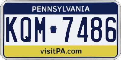PA license plate KQM7486