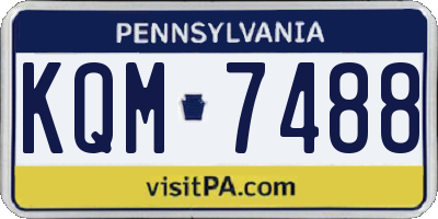 PA license plate KQM7488