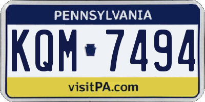 PA license plate KQM7494