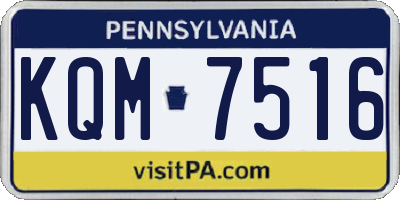 PA license plate KQM7516