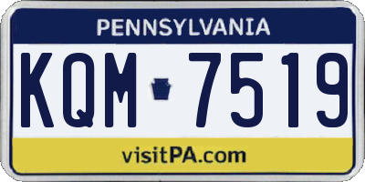 PA license plate KQM7519