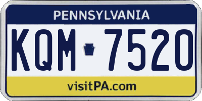 PA license plate KQM7520