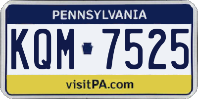 PA license plate KQM7525