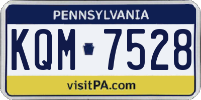 PA license plate KQM7528