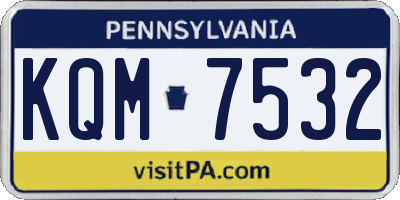 PA license plate KQM7532