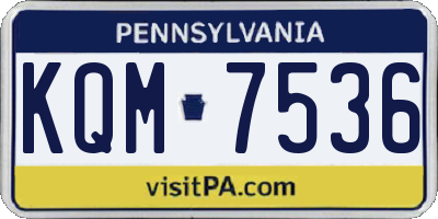 PA license plate KQM7536