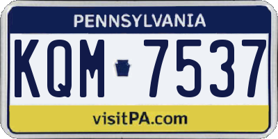 PA license plate KQM7537