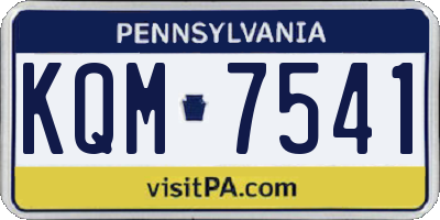 PA license plate KQM7541