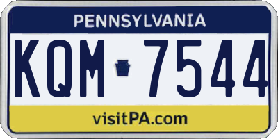 PA license plate KQM7544