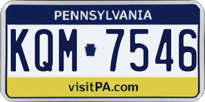PA license plate KQM7546