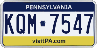 PA license plate KQM7547