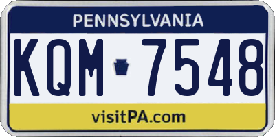 PA license plate KQM7548
