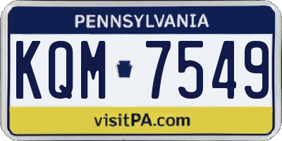PA license plate KQM7549