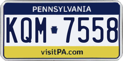 PA license plate KQM7558
