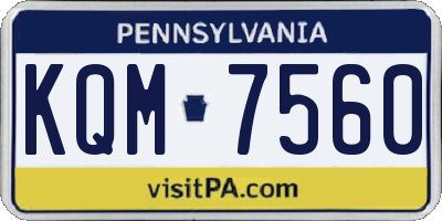 PA license plate KQM7560