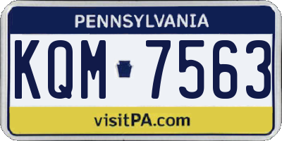 PA license plate KQM7563