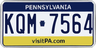 PA license plate KQM7564