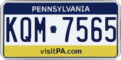 PA license plate KQM7565