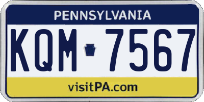 PA license plate KQM7567