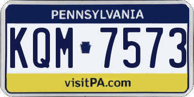 PA license plate KQM7573