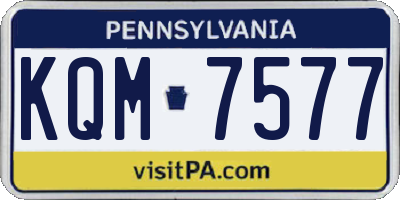 PA license plate KQM7577