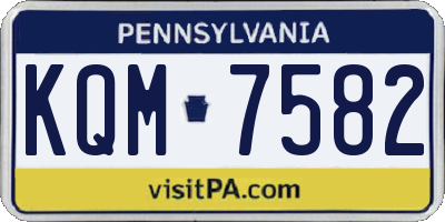 PA license plate KQM7582