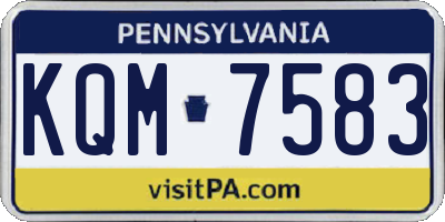 PA license plate KQM7583