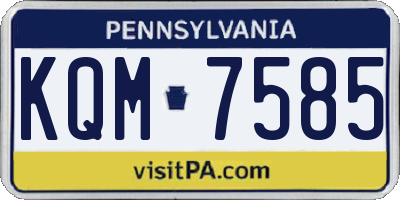 PA license plate KQM7585