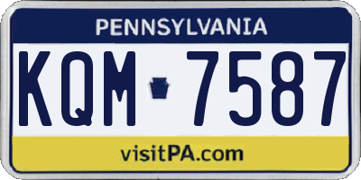 PA license plate KQM7587
