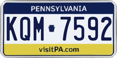 PA license plate KQM7592