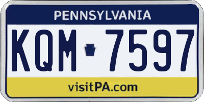 PA license plate KQM7597
