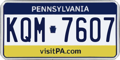 PA license plate KQM7607