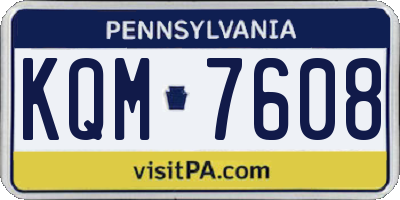 PA license plate KQM7608