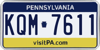 PA license plate KQM7611