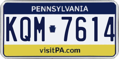 PA license plate KQM7614