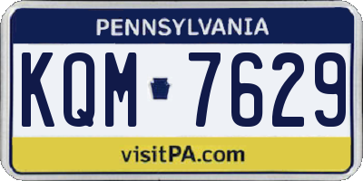 PA license plate KQM7629