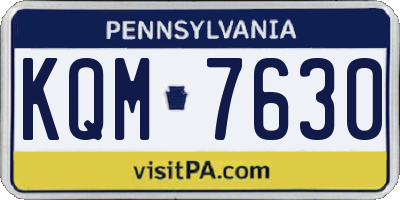 PA license plate KQM7630