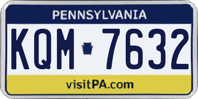 PA license plate KQM7632