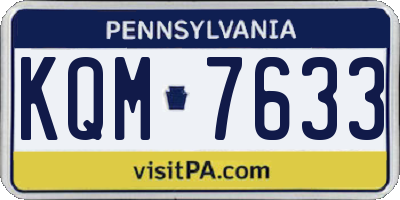 PA license plate KQM7633