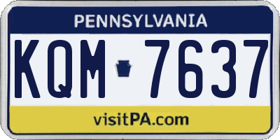 PA license plate KQM7637