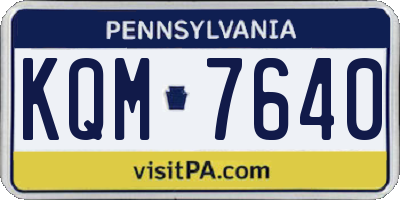 PA license plate KQM7640