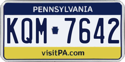 PA license plate KQM7642
