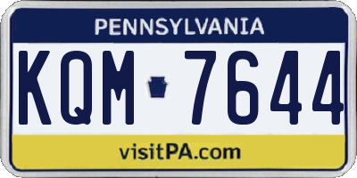 PA license plate KQM7644