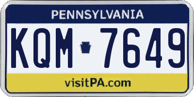PA license plate KQM7649