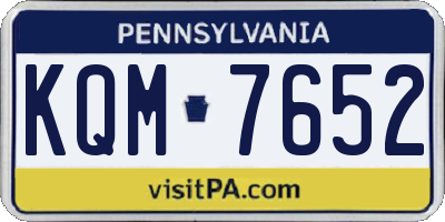PA license plate KQM7652