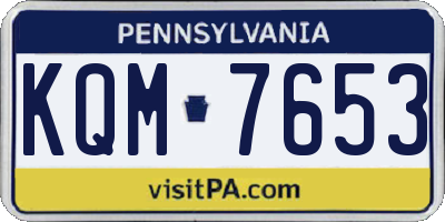 PA license plate KQM7653
