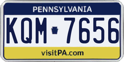 PA license plate KQM7656