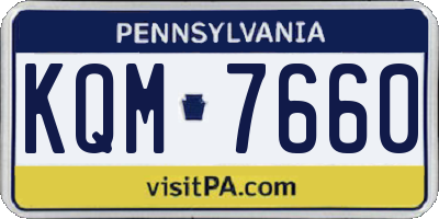 PA license plate KQM7660