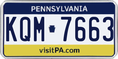 PA license plate KQM7663
