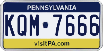 PA license plate KQM7666